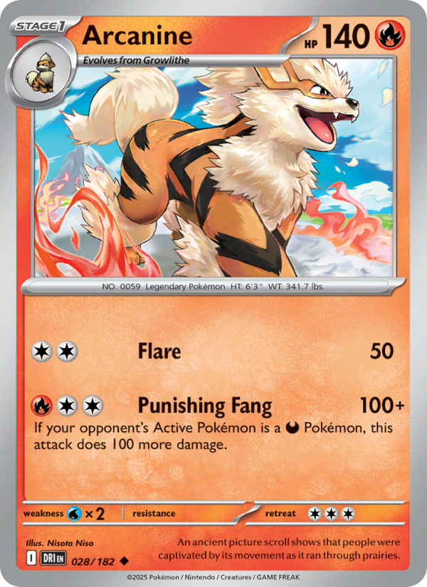 Arcanine (028/182) Reverse Holo card image