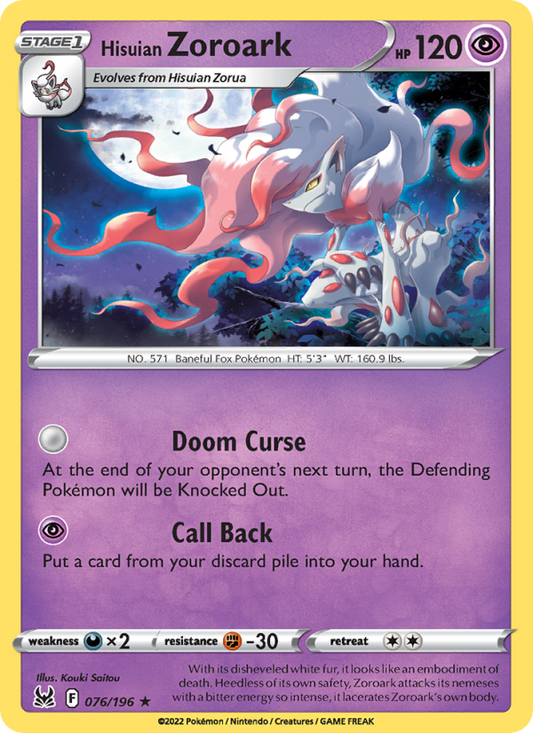Hisuian Zoroark (076/196) Reverse Holo card image