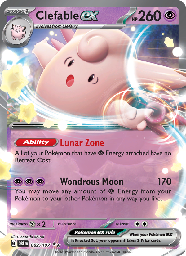 Clefable ex (082/197) Holographic card image