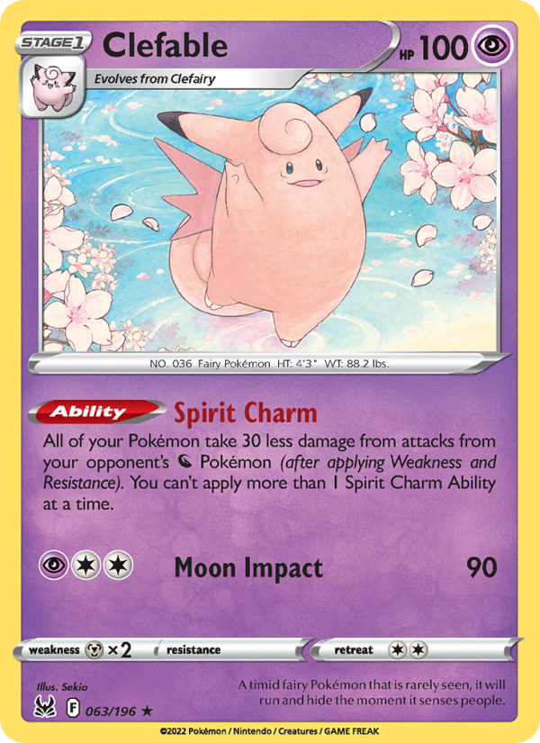 Clefable (063/196) Reverse Holo card image