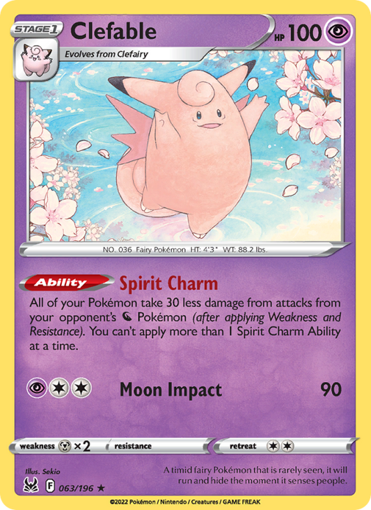 Clefable (063/196) Reverse Holo card image