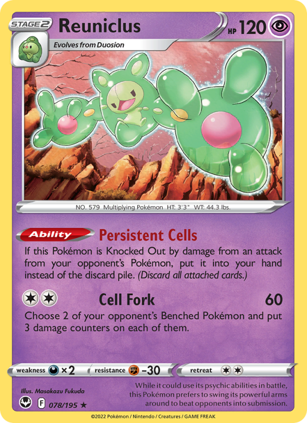 Reuniclus (078/195) Reverse Holo card image