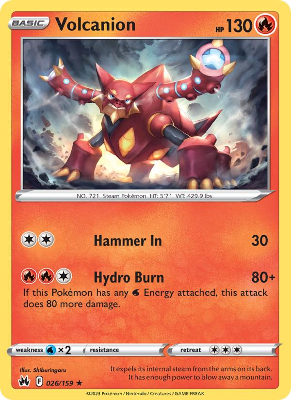 Volcanion (026/159) Reverse Holo card image