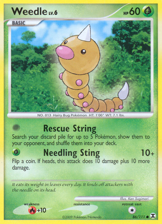 Weedle (086/111) Reverse Holo card image