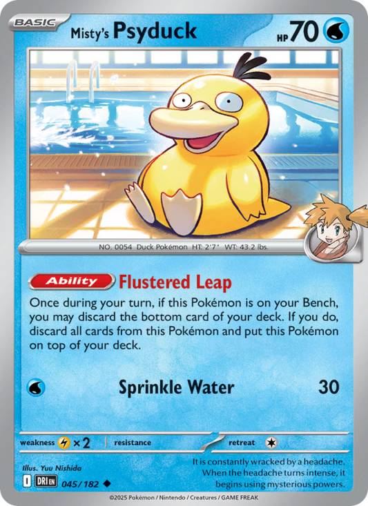 Misty's Psyduck (045/182) Reverse Holo card image