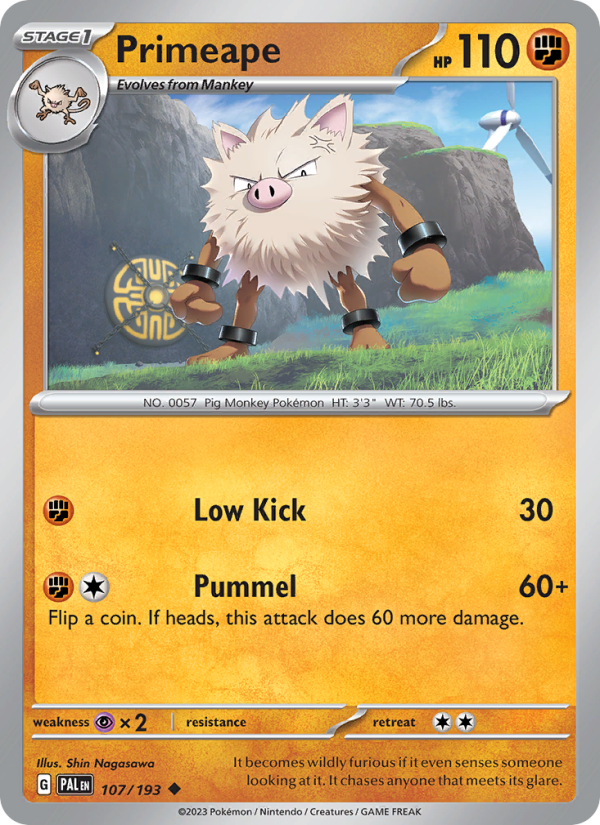 Primeape (107/193) Reverse Holo card image