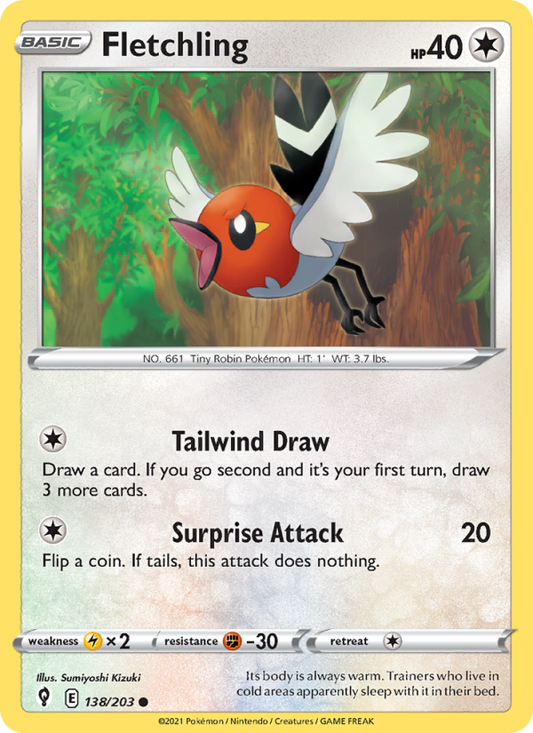 Fletchling (138/203) Reverse Holo card image
