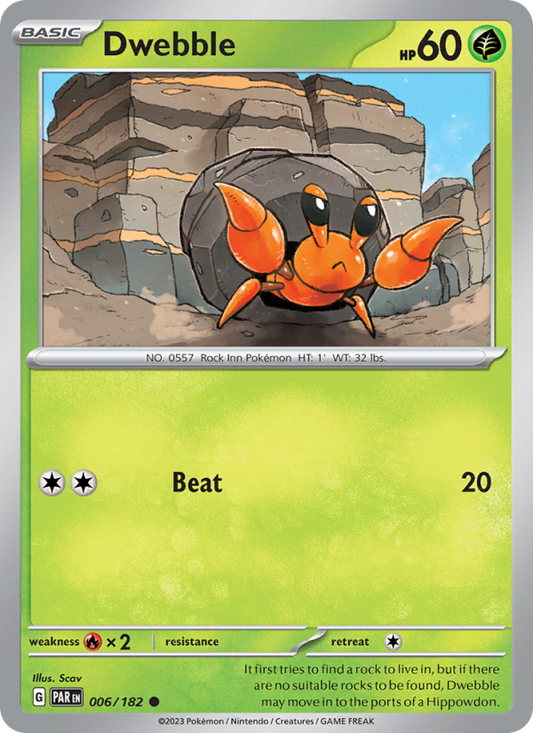 Dwebble (006/182) Reverse Holo card image