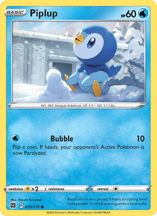 Piplup (035/172) Reverse Holo card image