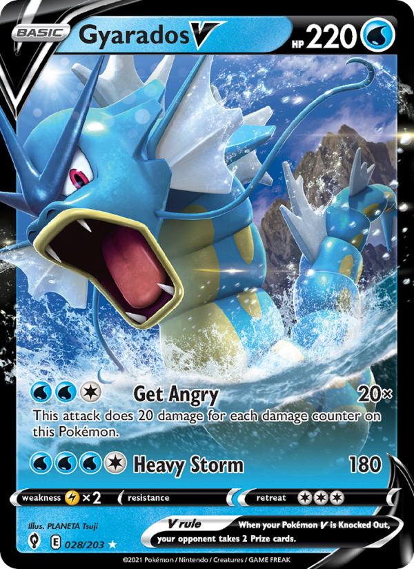 Gyarados V (028/203) Holographic card image
