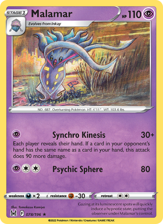 Malamar (078/196) Reverse Holo card image
