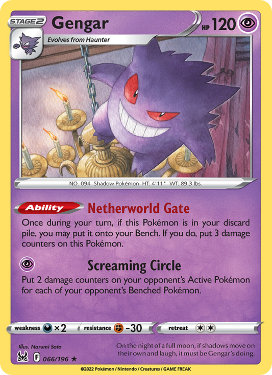 Gengar (066/196) Reverse Holo card image