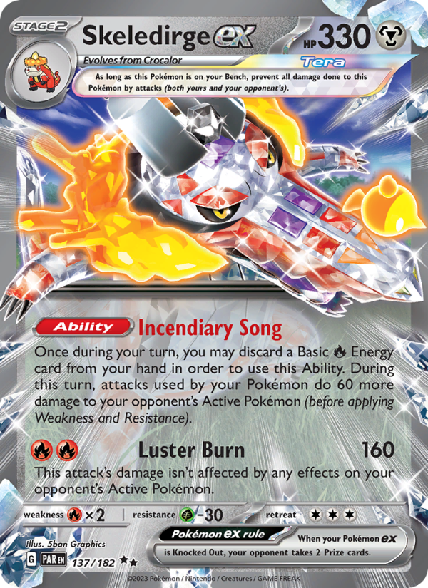Skeledirge ex (137/182) Holographic card image