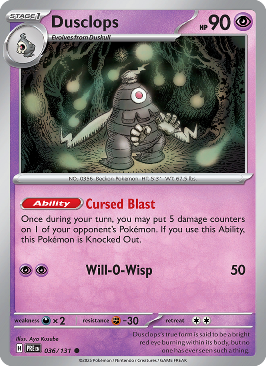 Dusclops (036/131) Reverse Holo card image