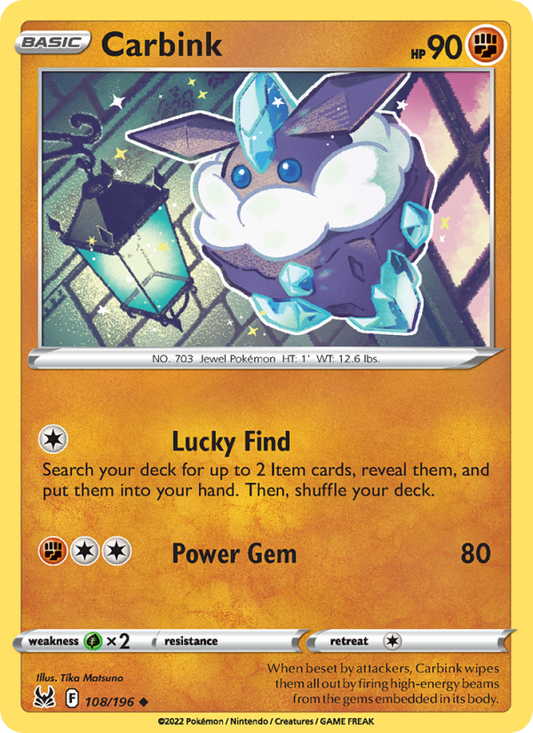 Carbink (108/196) Reverse Holo card image