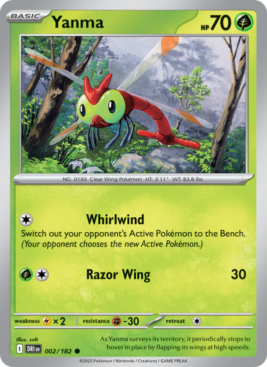 Yanma (002/182) Reverse Holo card image