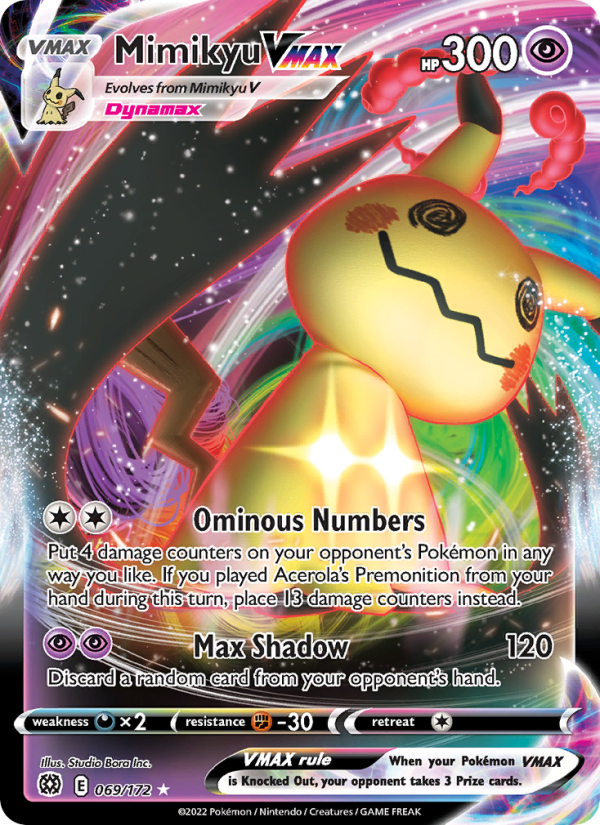 Mimikyu VMAX (069/172) Holographic card image