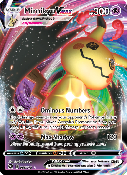 Mimikyu VMAX (069/172) Holographic card image