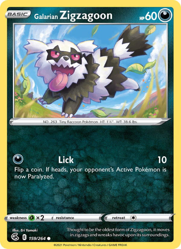 Galarian Zigzagoon (159/264) Reverse Holo card image