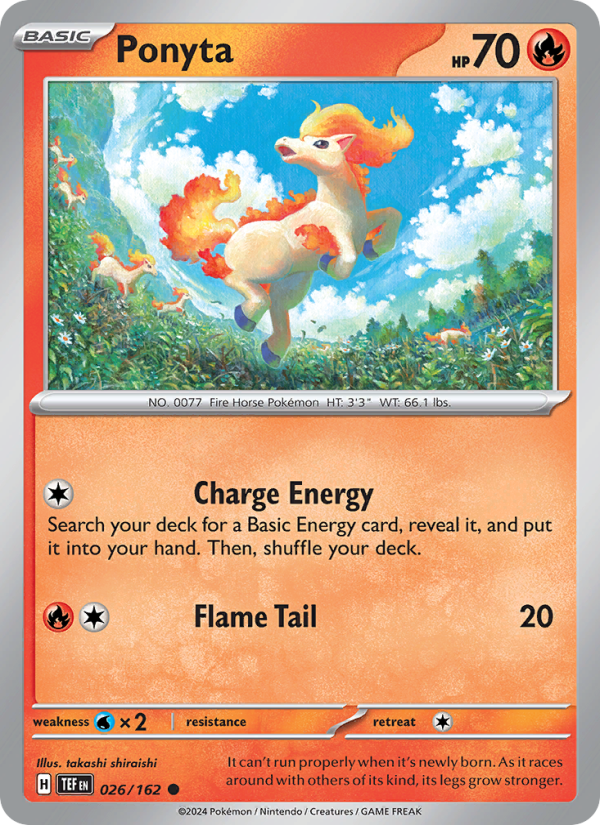 Ponyta (026/162) Reverse Holo card image