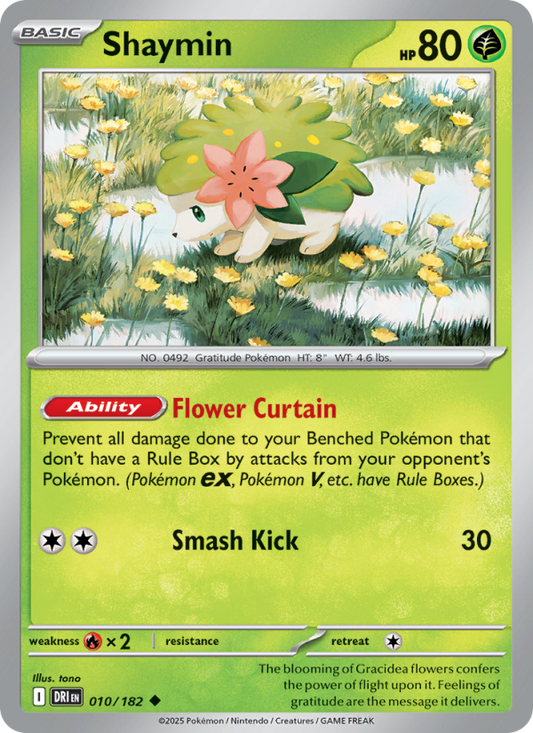 Shaymin (010/182) Reverse Holo card image