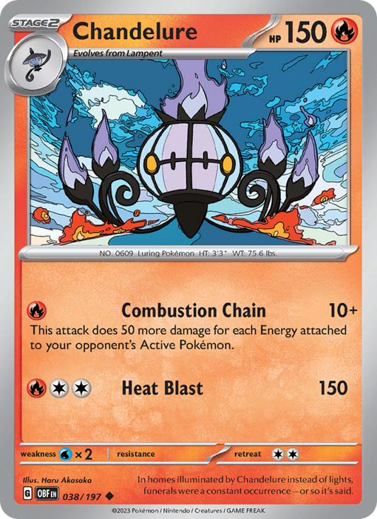 Chandelure (038/197) Reverse Holo card image