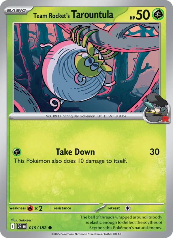 Team Rocket's Tarountula (019/182) Reverse Holo card image