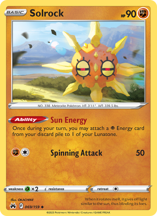 Solrock (069/159) Reverse Holo card image
