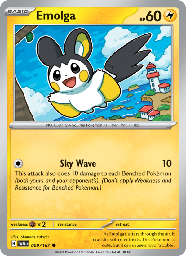 Emolga (069/167) Reverse Holo card image