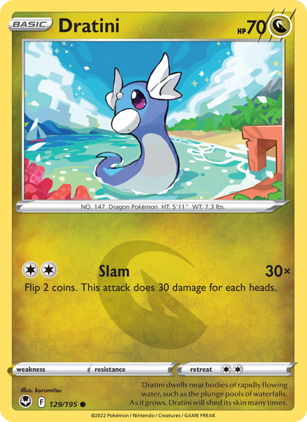 Dratini (129/195) Reverse Holo card image