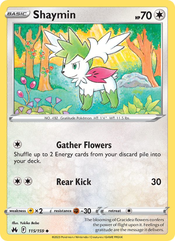 Shaymin (115/159) Reverse Holo card image