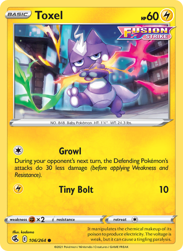 Toxel (106/264) Reverse Holo card image