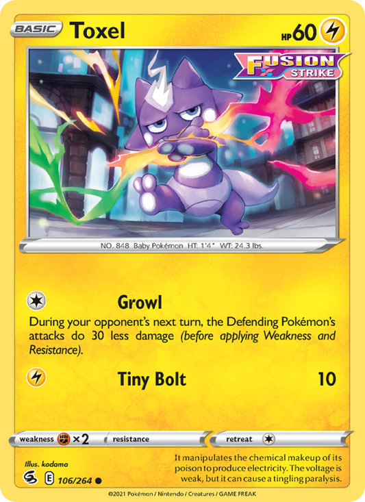 Toxel (106/264) Reverse Holo card image