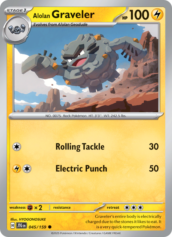 Alolan Graveler (045/159) Reverse Holo card image