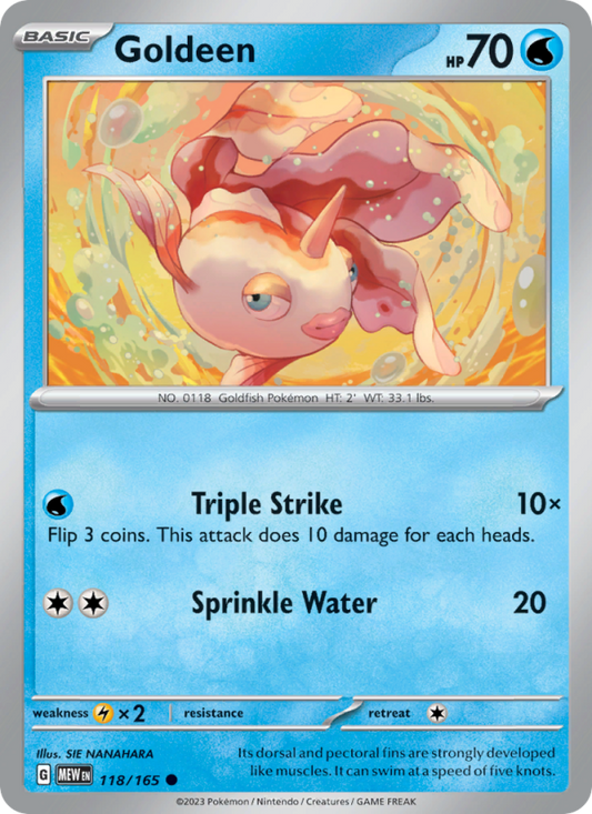 Goldeen (118/165) Reverse Holo card image