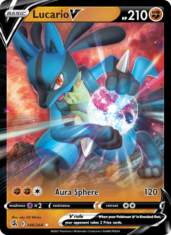 Lucario V (146/264) Holographic card image