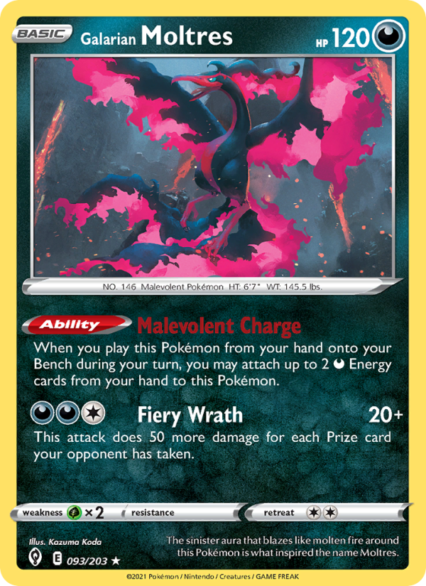 Galarian Moltres (093/203) Reverse Holo card image