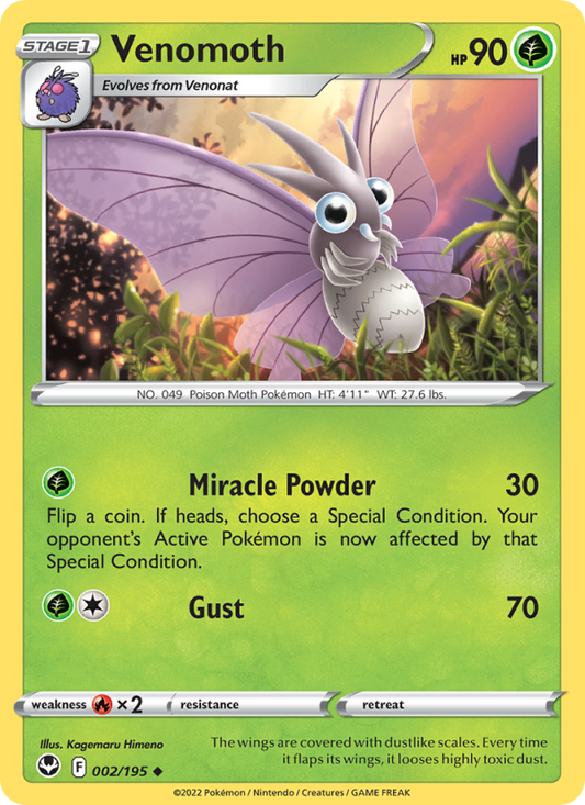 Venomoth (002/195) Reverse Holo card image