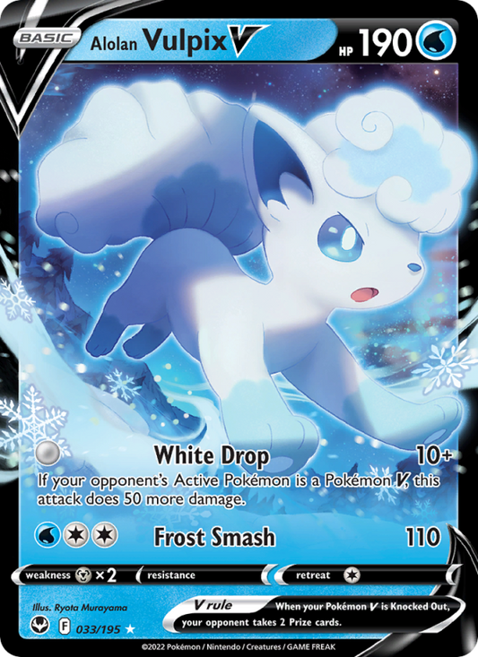 Alolan Vulpix V (033/195) Holographic card image