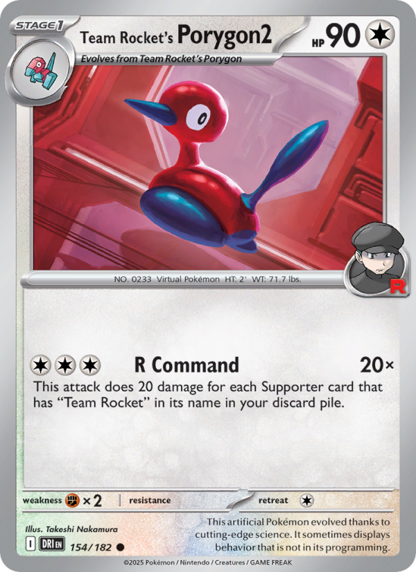Team Rocket's Porygon2 (154/182) Reverse Holo card image