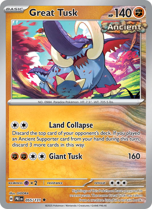 Great Tusk (055/131) Reverse Holo card image