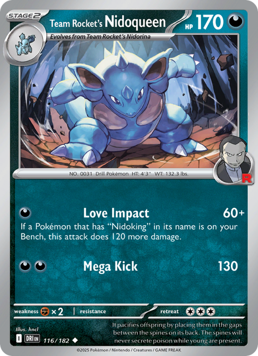 Team Rocket's Nidoqueen (116/182) Reverse Holo card image