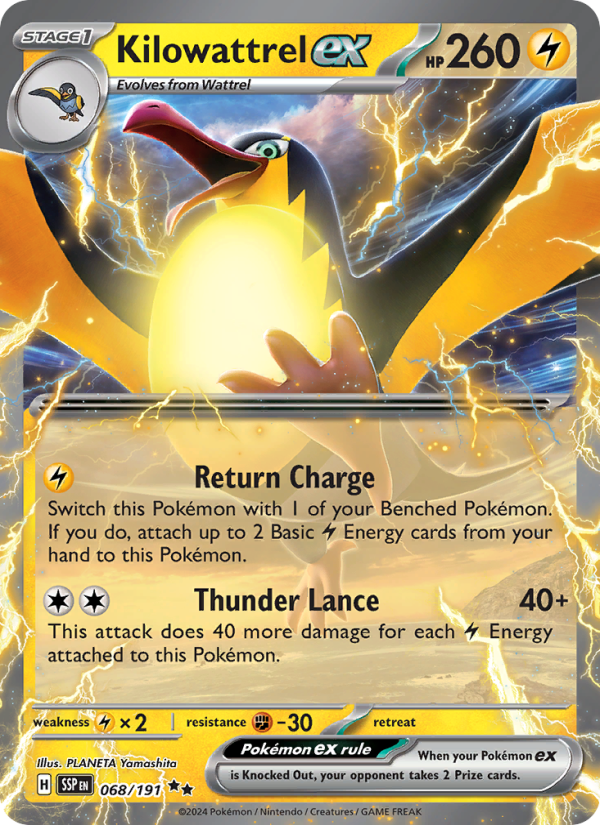 Kilowattrel ex (068/191) Holographic card image