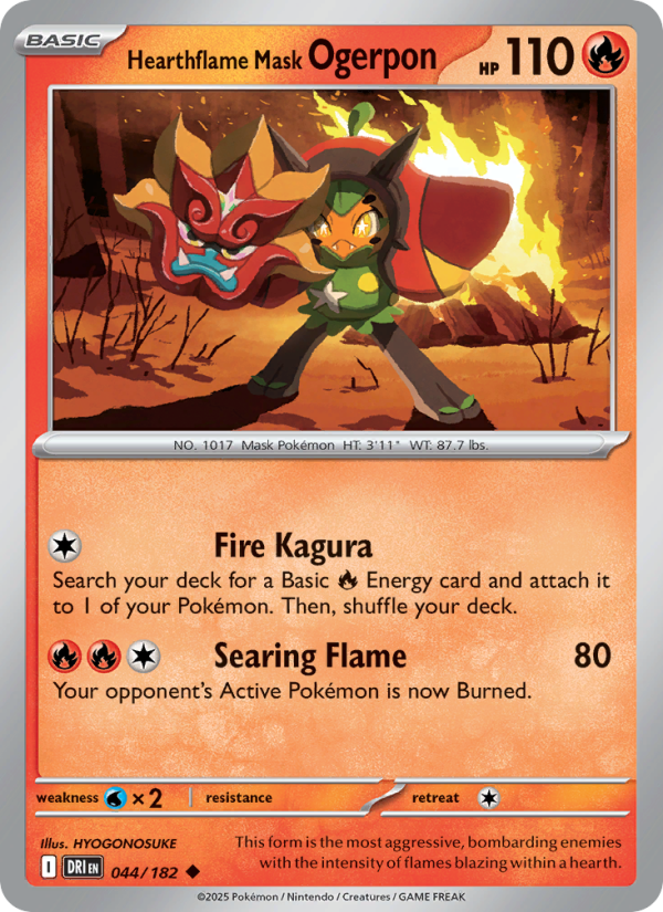 Hearthflame Mask Ogerpon (044/182) Reverse Holo card image
