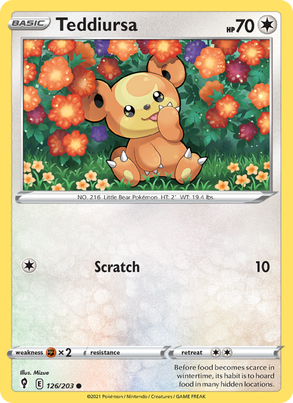 Teddiursa (126/203) Reverse Holo card image