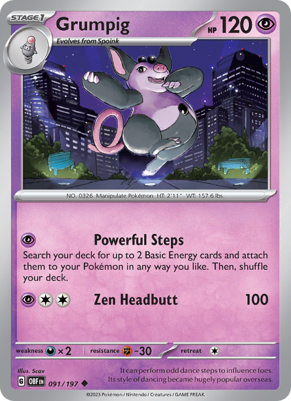Grumpig (091/197) Reverse Holo card image