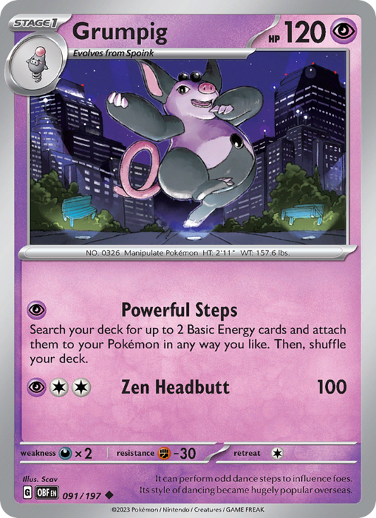 Grumpig (091/197) Reverse Holo card image