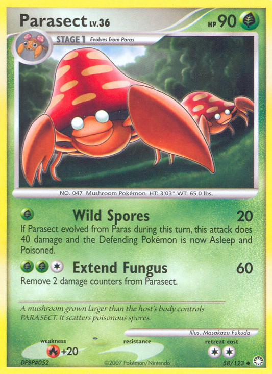 Parasect (058/122) Reverse Holo card image