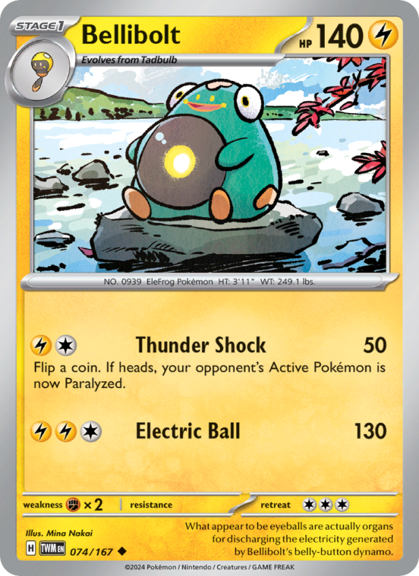 Bellibolt (074/167) Reverse Holo card image