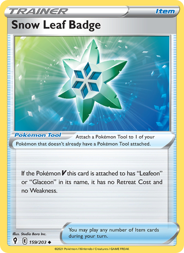 Snow Leaf Badge (159/203) Reverse Holo card image